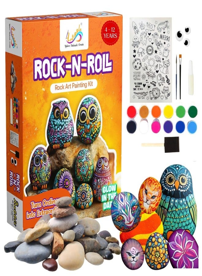 Artiggle Rock-N-Roll DIY Rock Art Painting Kit | Activity Kit for All Ages Kid | Gifts for Kids | Mess-Free Art & Craft Activity for Girls & Boys | Creative Activity | Coloring and Painting Kits - Image 1
